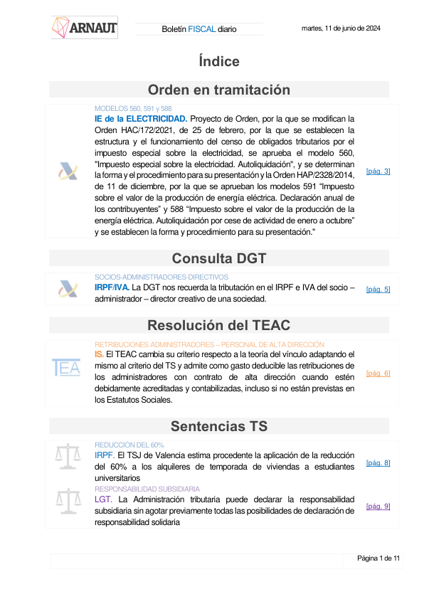 Boletín fiscal 11/06/2024