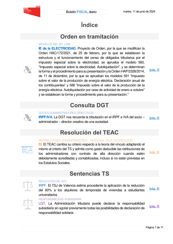 Boletín fiscal 11/06/2024