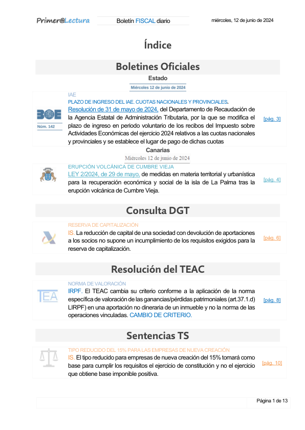 Boletín fiscal 12/06/2024