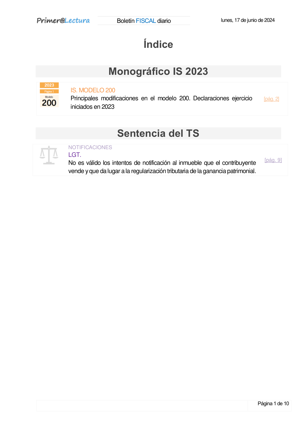 Boletín fiscal 17/06/2024