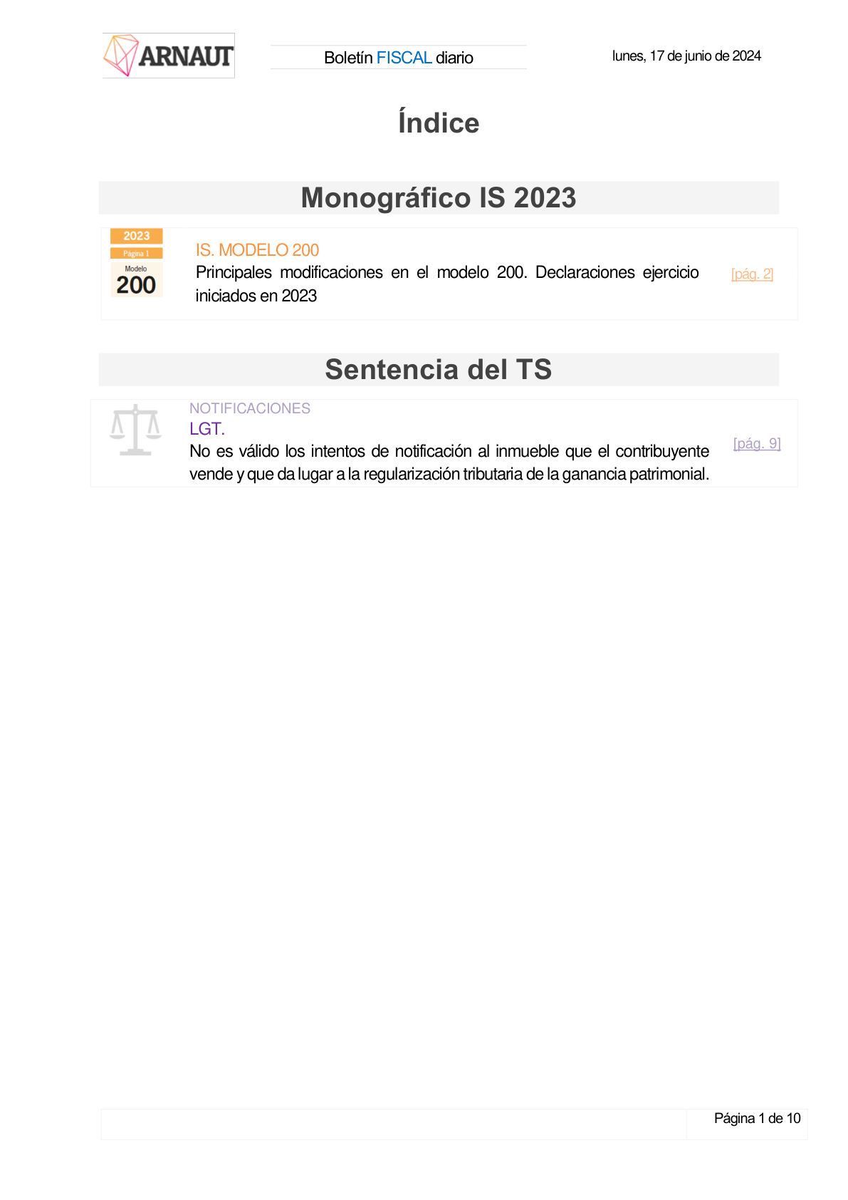 Boletín fiscal 17/06/2024