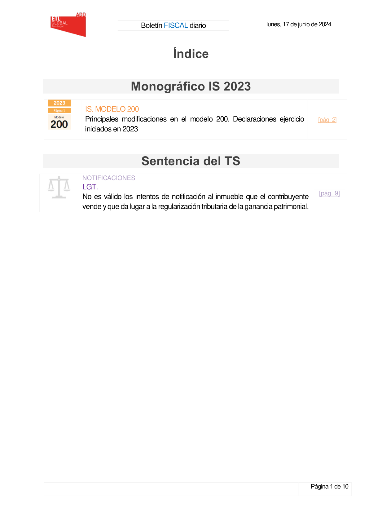 Boletín fiscal 17/06/2024