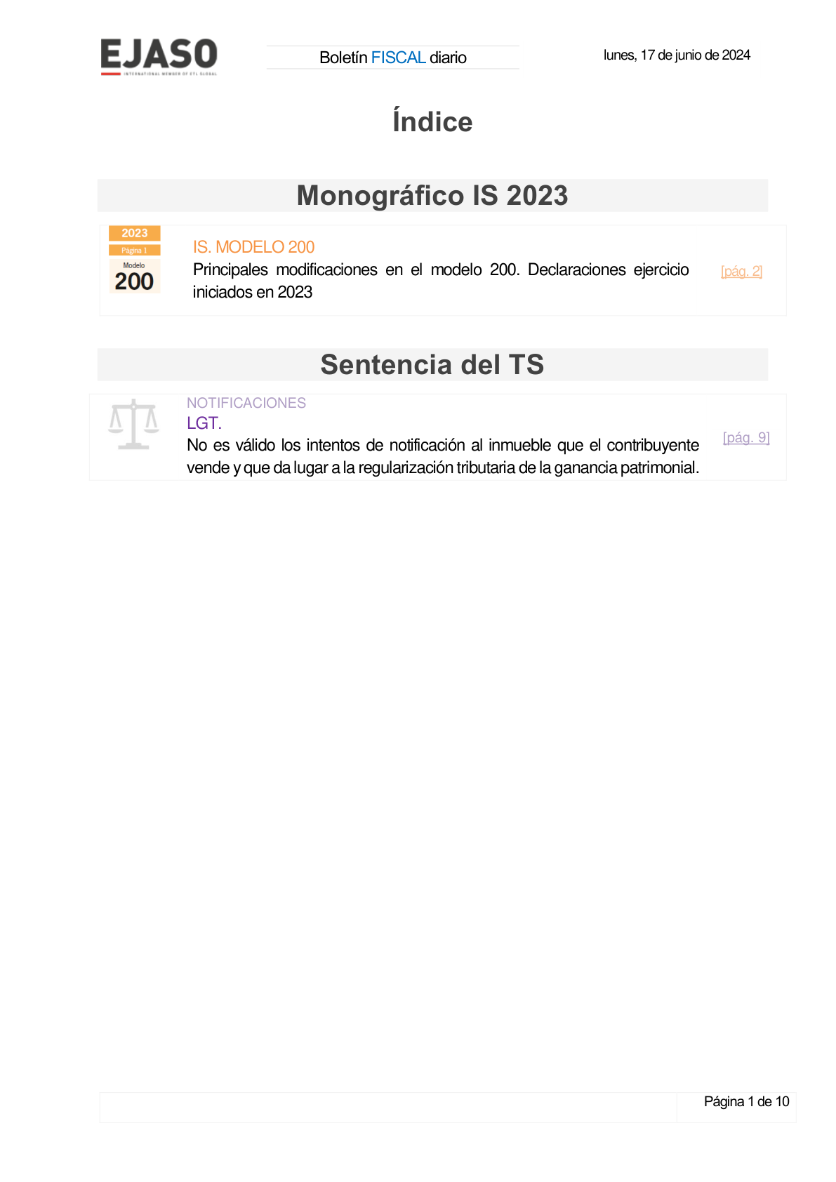 Boletín fiscal 17/06/2024