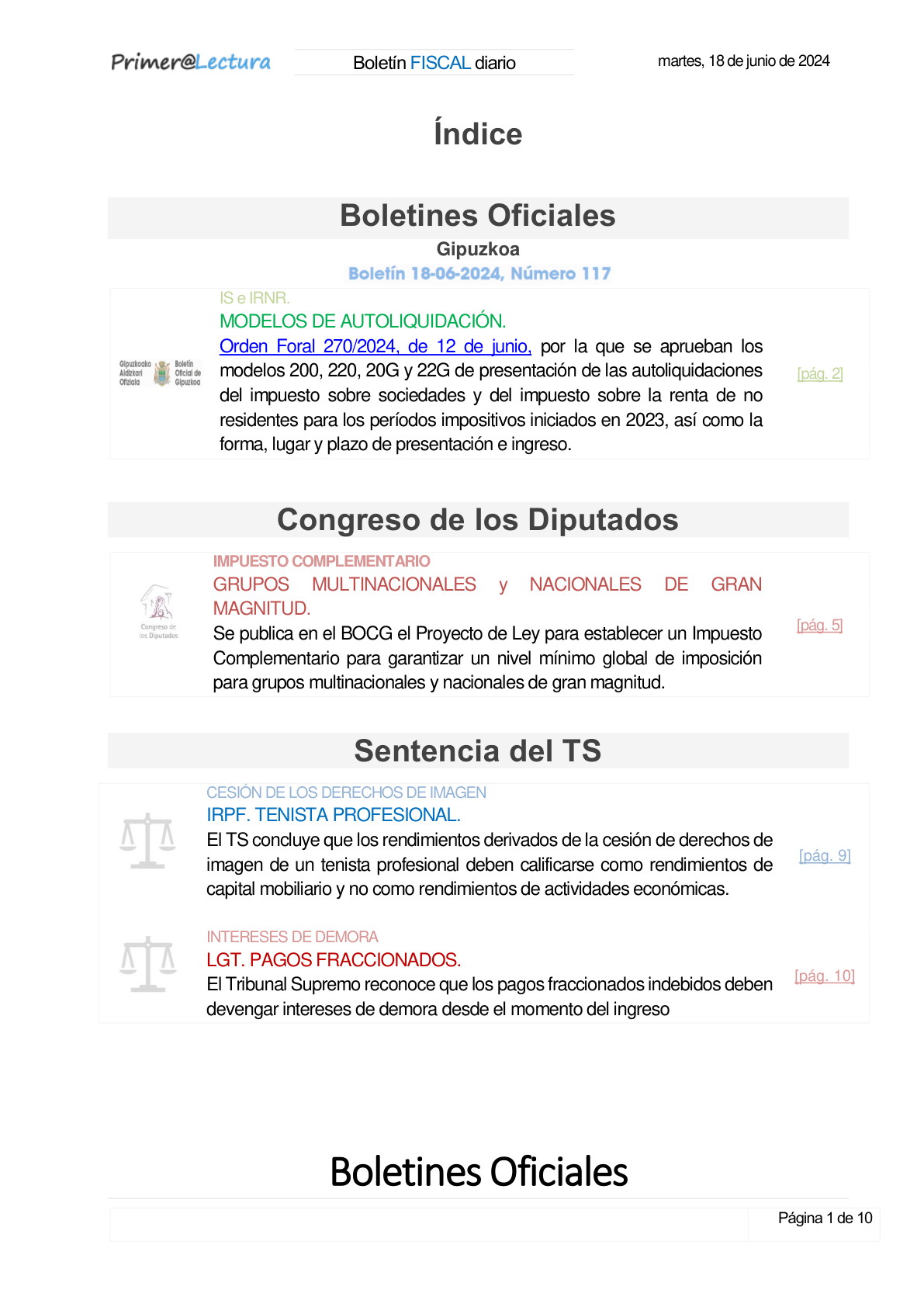 Boletín fiscal 18/06/2024