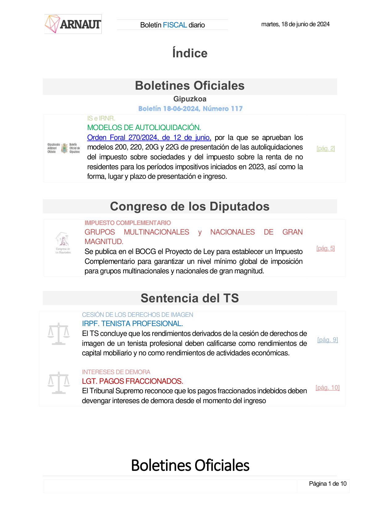 Boletín fiscal 18/06/2024
