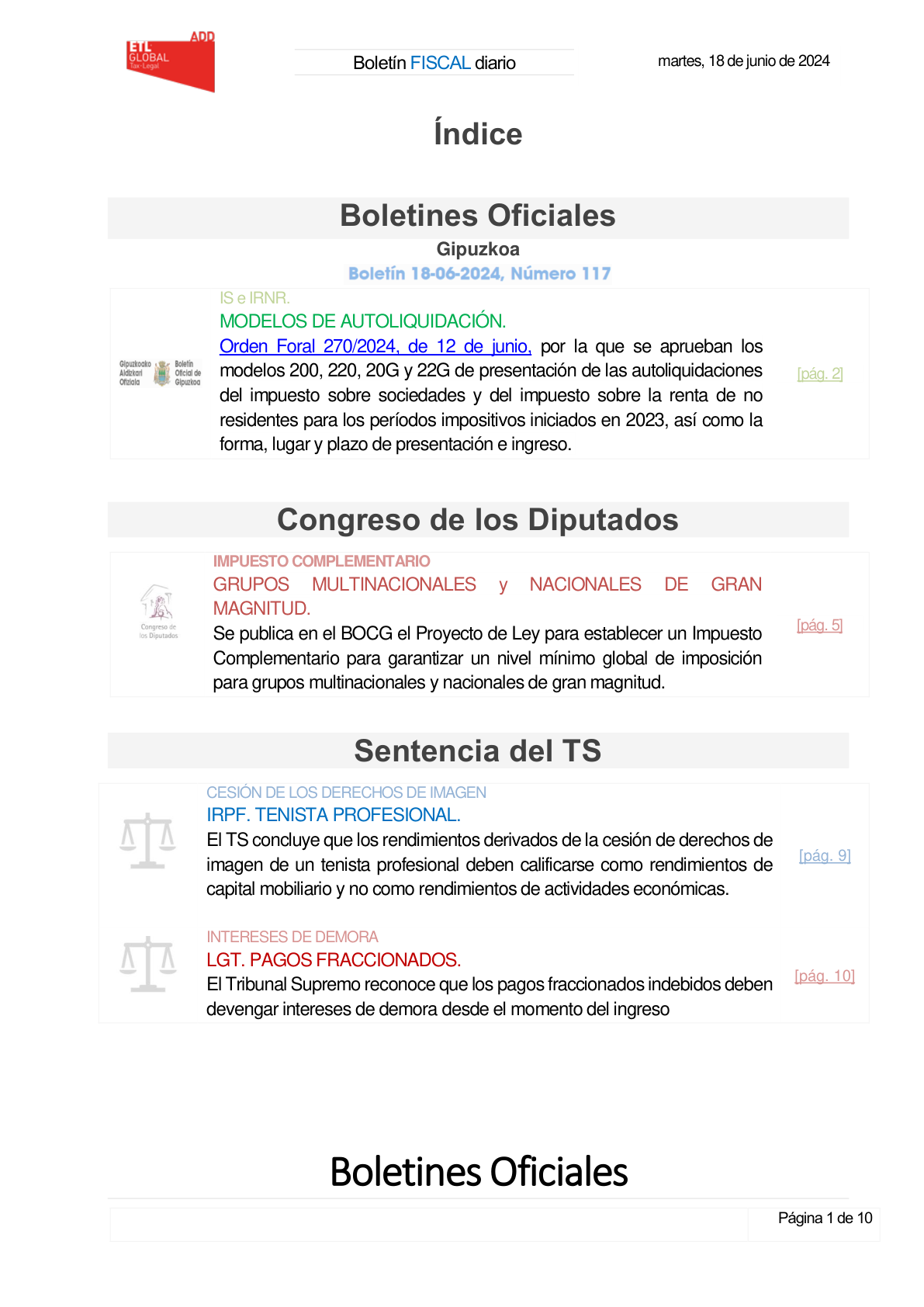 Boletín fiscal 18/06/2024