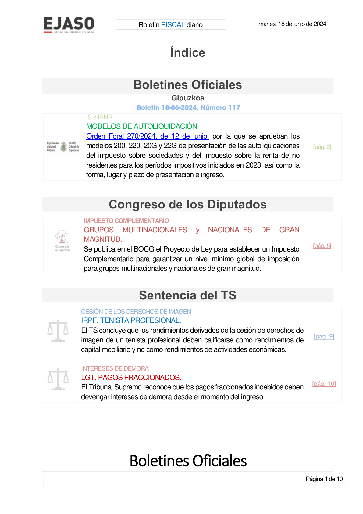 Boletín fiscal 18/06/2024