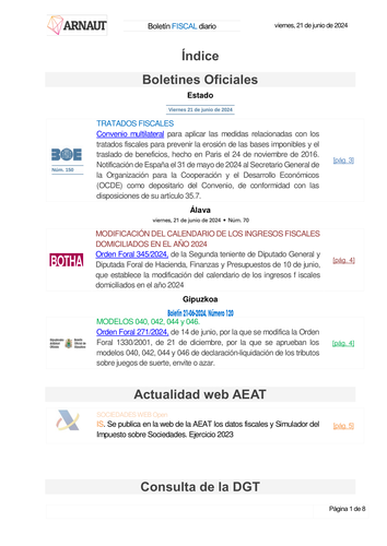 Boletín fiscal 21/06/2024