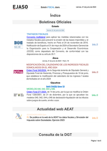 Boletín fiscal 21/06/2024