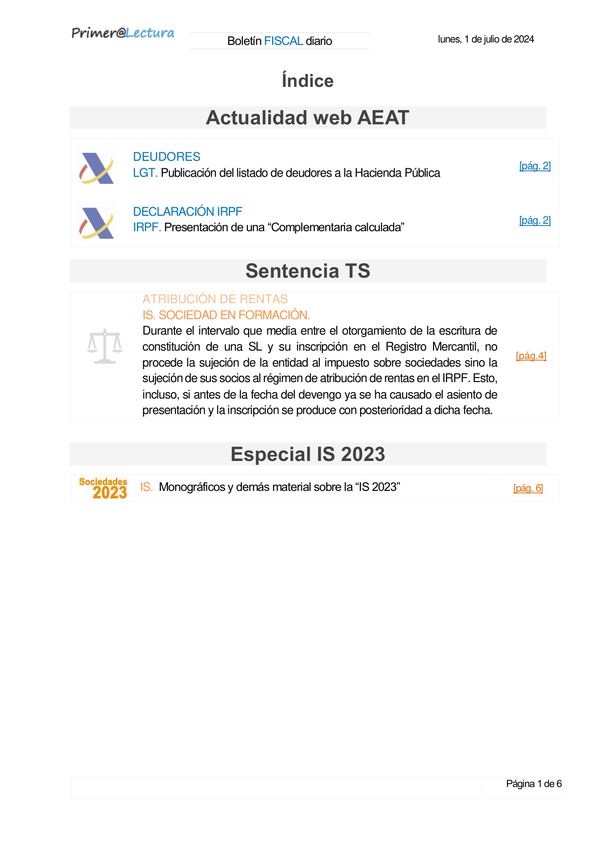 Boletín fiscal 01/07/2024