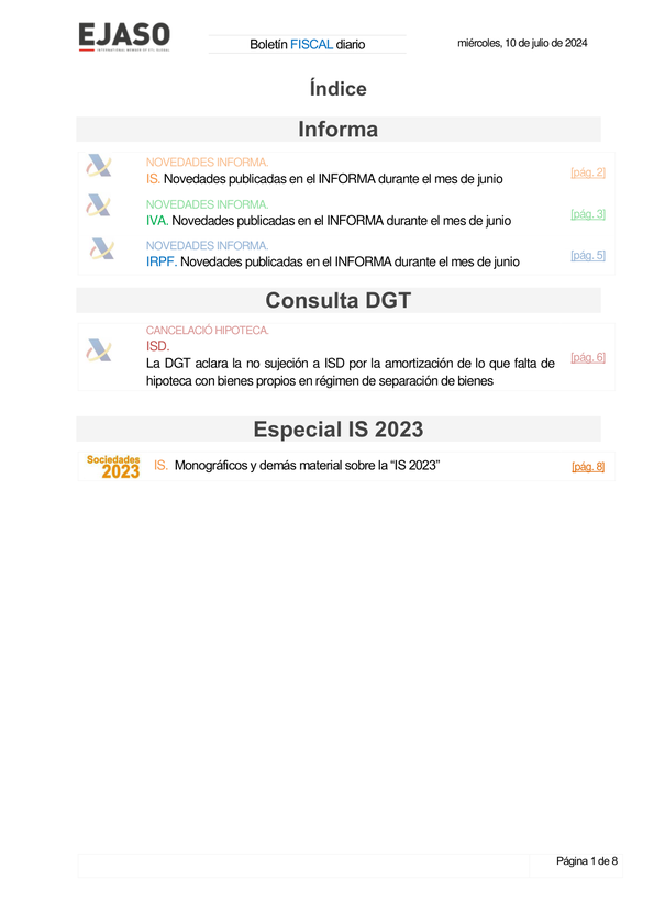 Boletín fiscal 10/07/2024