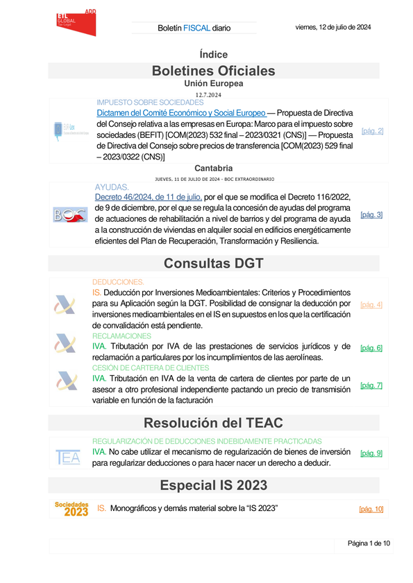 Boletín fiscal 12/07/2024