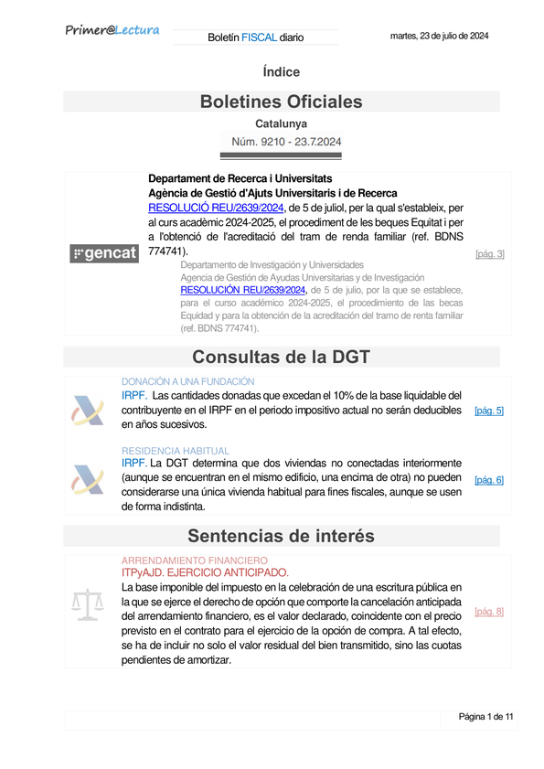 Boletín fiscal 23/07/2024