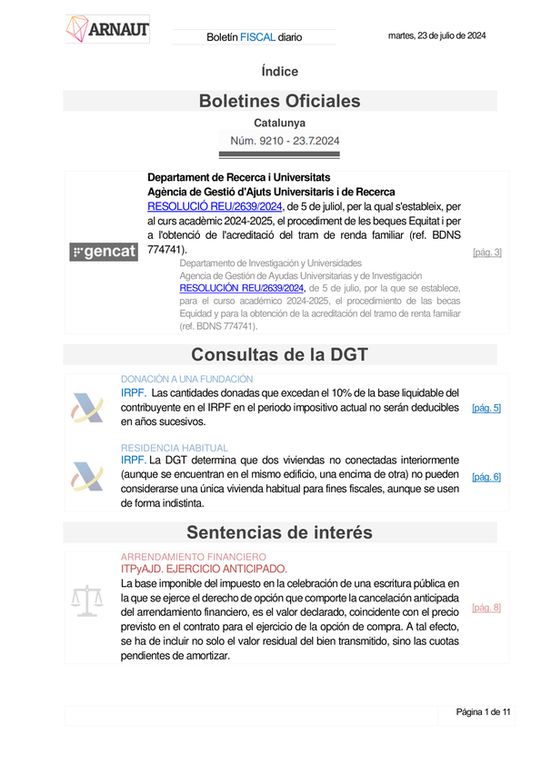 Boletín fiscal 23/07/2024