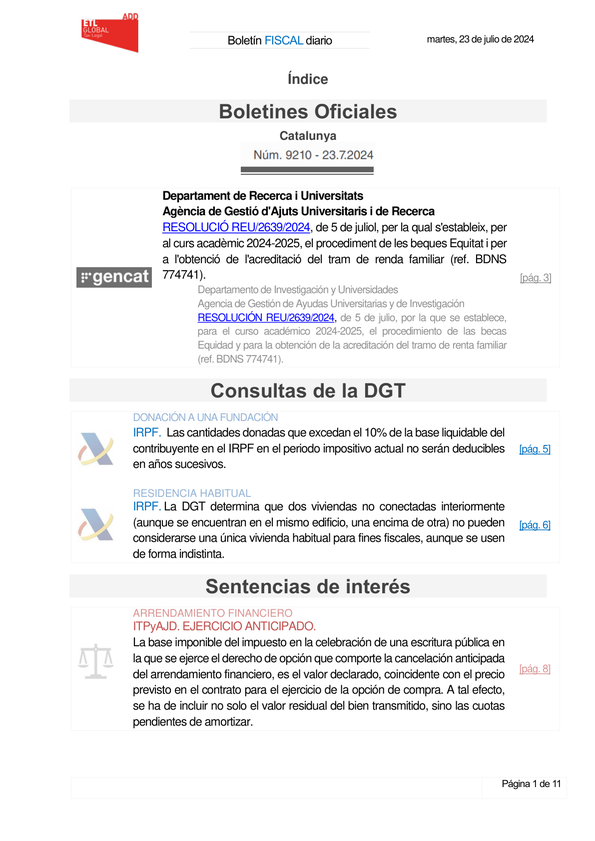 Boletín fiscal 23/07/2024