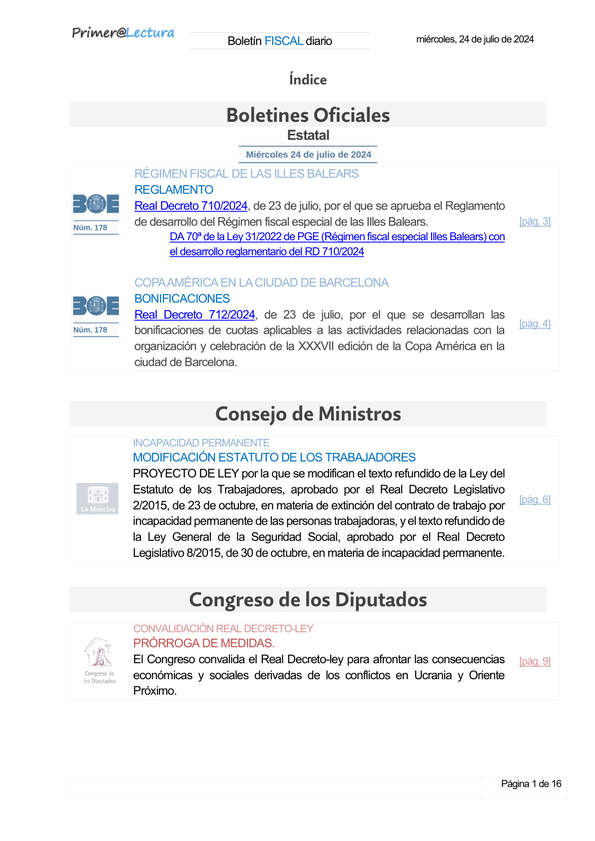 Boletín fiscal 24/07/2024