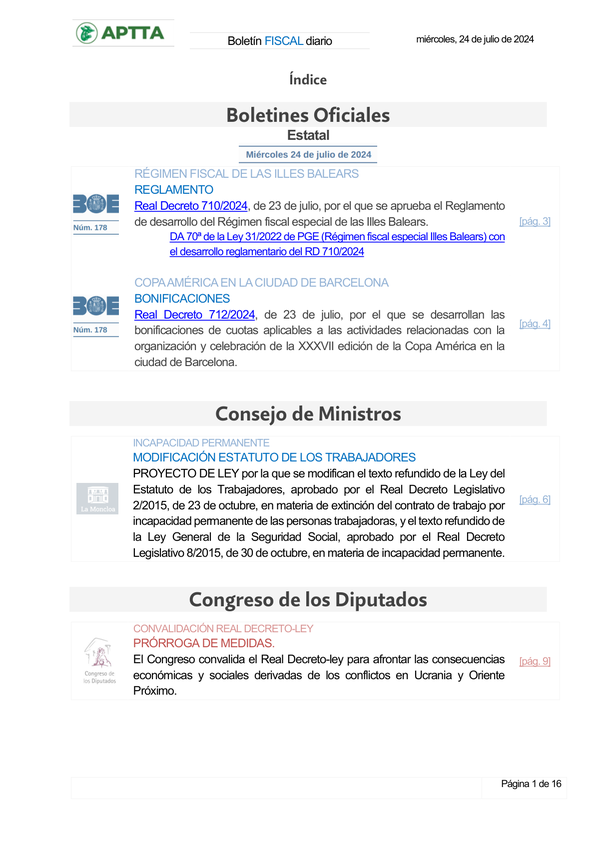 Boletín fiscal 24/07/2024