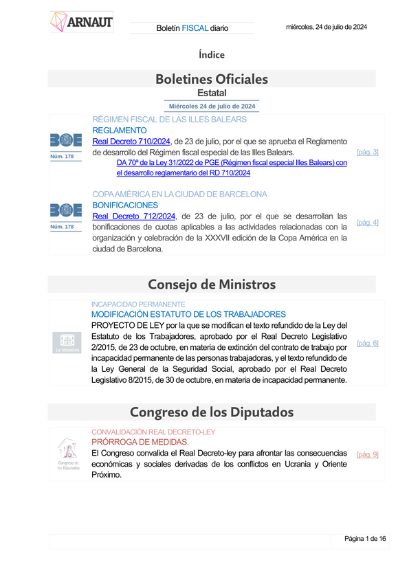 Boletín fiscal 24/07/2024