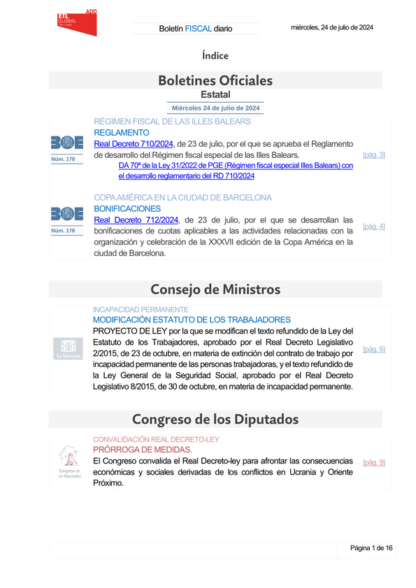 Boletín fiscal 24/07/2024