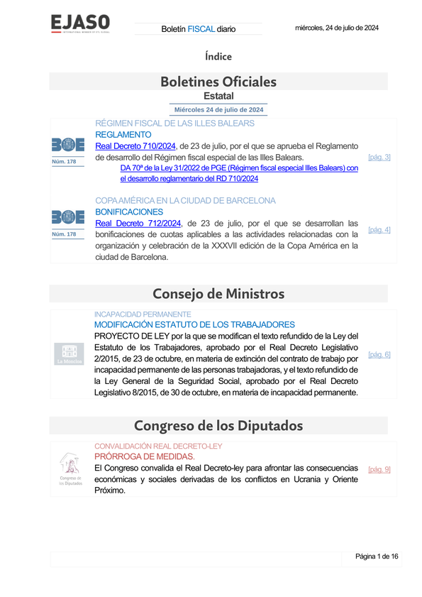 Boletín fiscal 24/07/2024