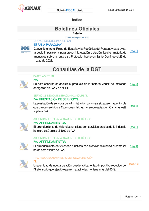 Boletín fiscal 29/07/2024