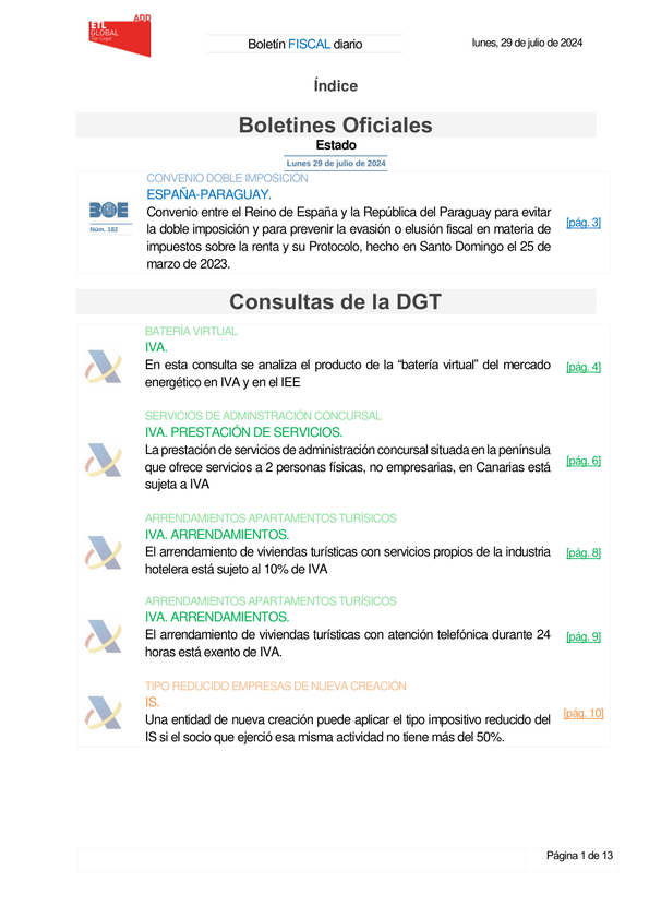 Boletín fiscal 29/07/2024