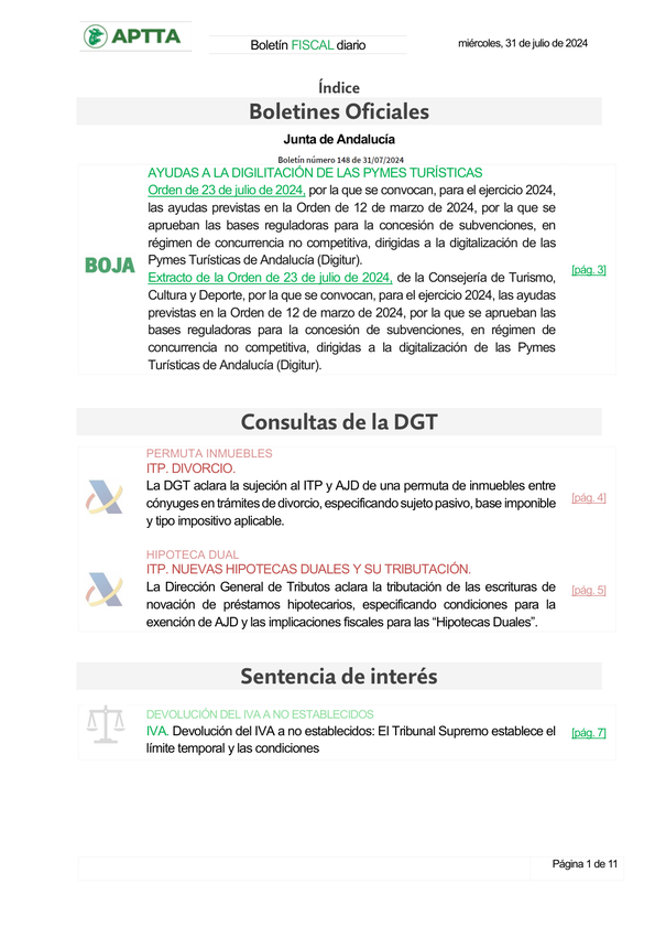 Boletín fiscal 31/07/2024