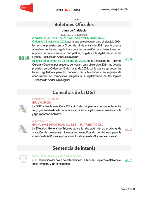 Boletín fiscal 31/07/2024