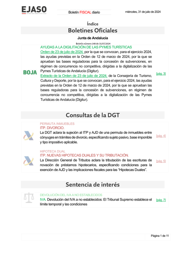 Boletín fiscal 31/07/2024