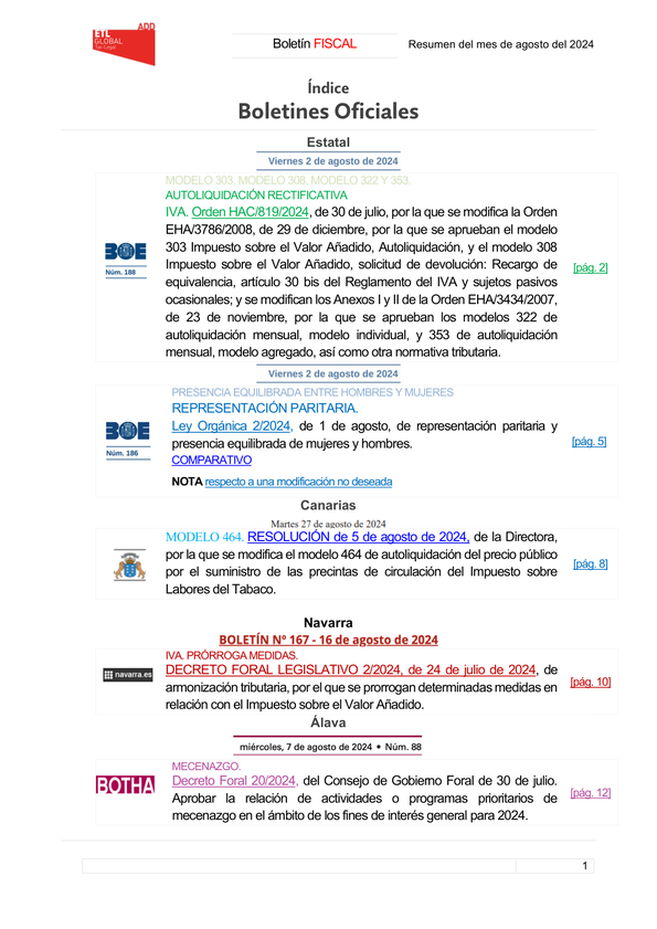 Boletín fiscal 30/08/2024