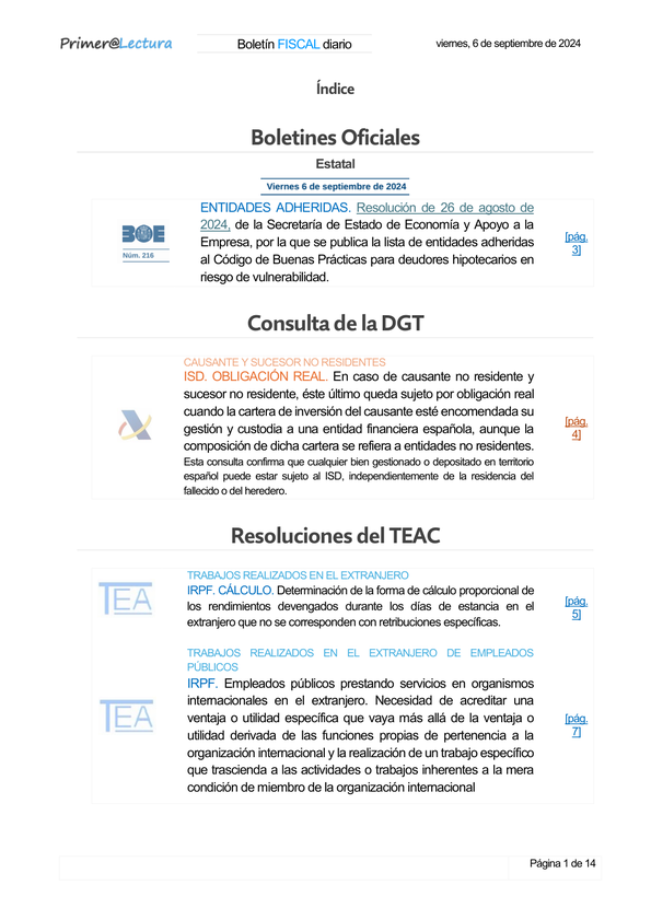 Boletín fiscal 06/09/2024