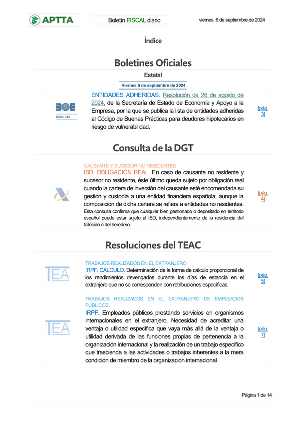 Boletín fiscal 06/09/2024