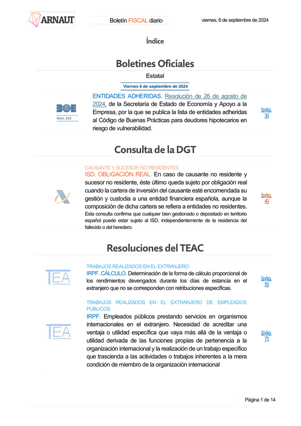 Boletín fiscal 06/09/2024