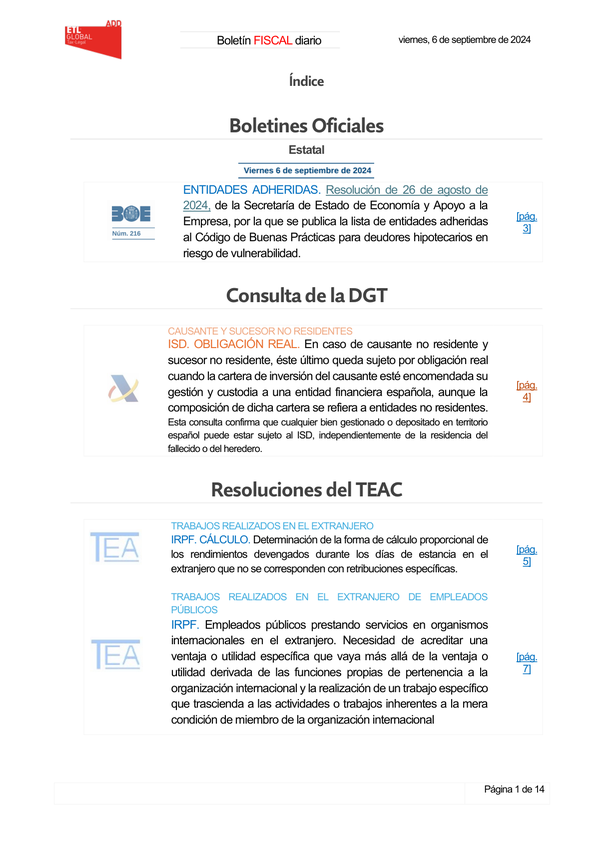 Boletín fiscal 06/09/2024