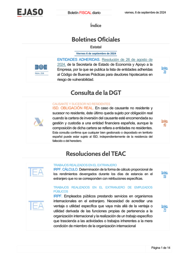 Boletín fiscal 06/09/2024