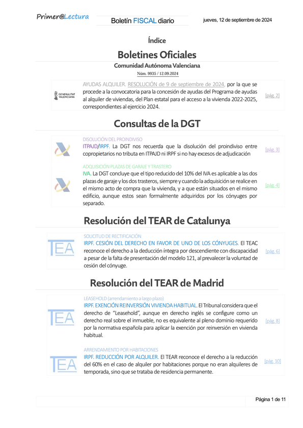 Boletín fiscal 12/09/2024