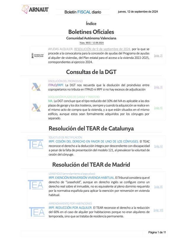 Boletín fiscal 12/09/2024