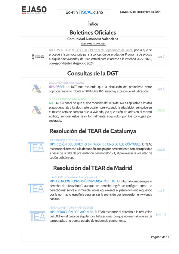 Boletín fiscal 12/09/2024