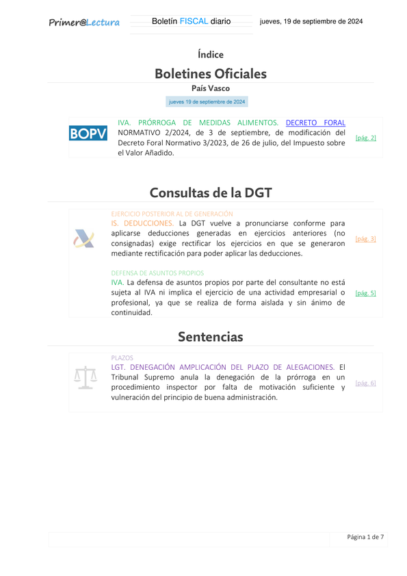 Boletín fiscal 19/09/2024