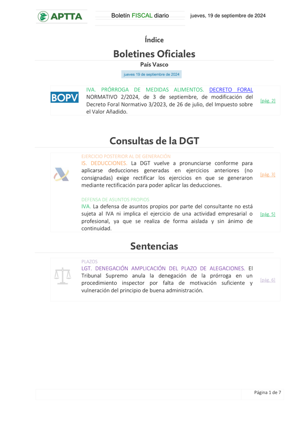 Boletín fiscal 19/09/2024