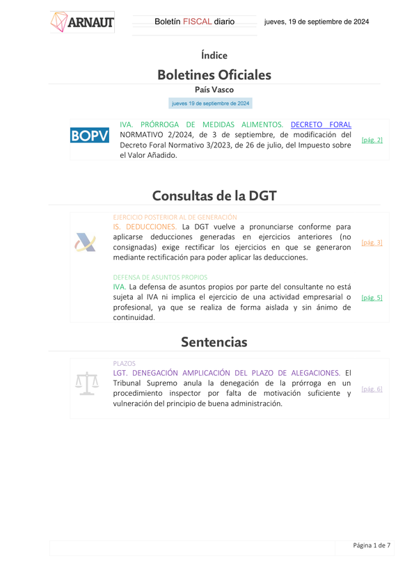 Boletín fiscal 19/09/2024
