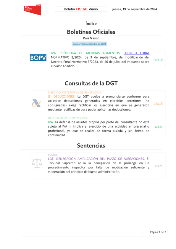 Boletín fiscal 19/09/2024