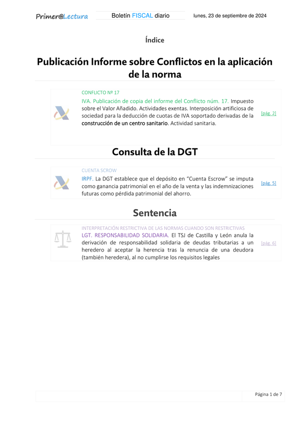 Boletín fiscal 23/09/2024