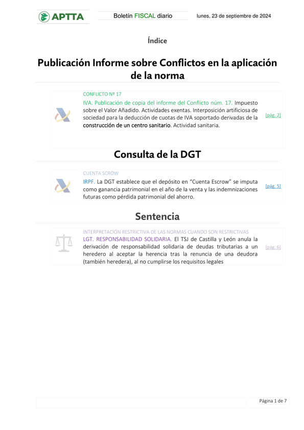 Boletín fiscal 23/09/2024