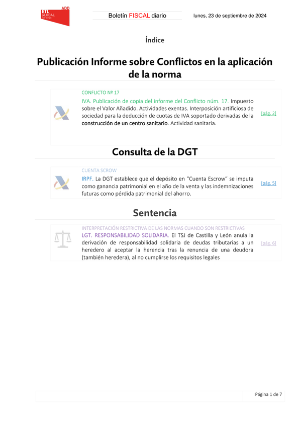 Boletín fiscal 23/09/2024