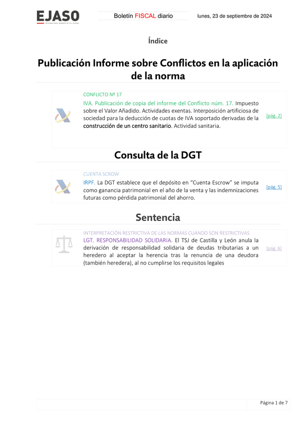 Boletín fiscal 23/09/2024