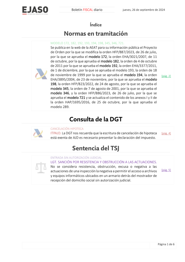 Boletín fiscal 26/09/2024