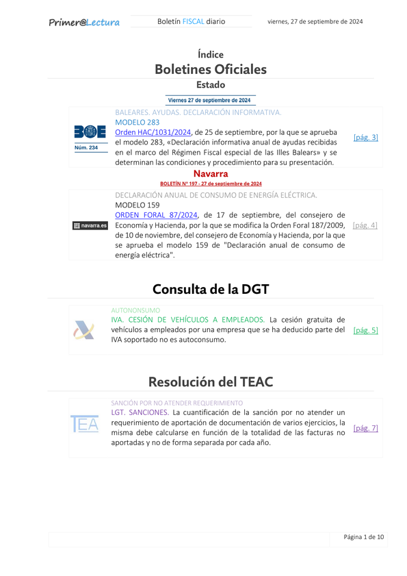 Boletín fiscal 27/09/2024