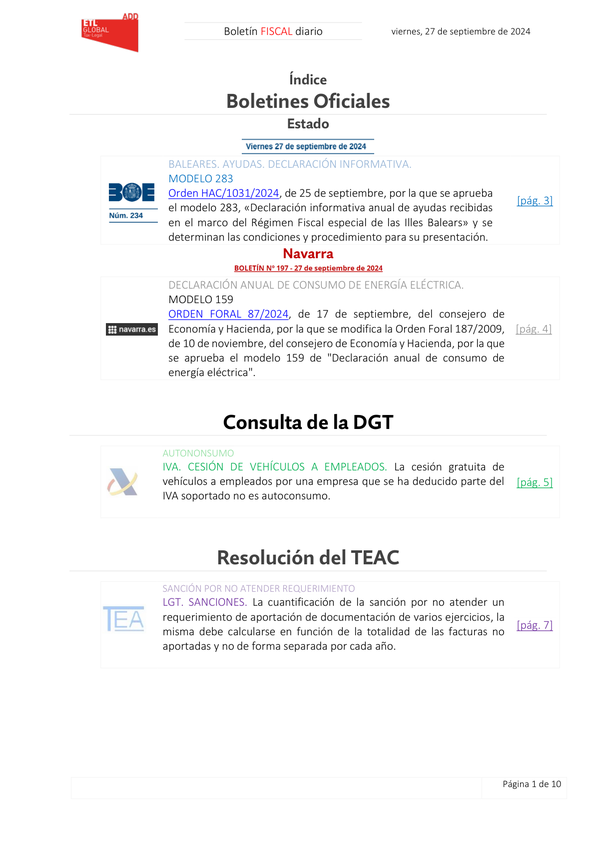 Boletín fiscal 27/09/2024