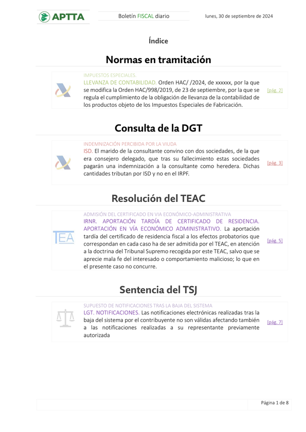 Boletín fiscal 30/09/2024